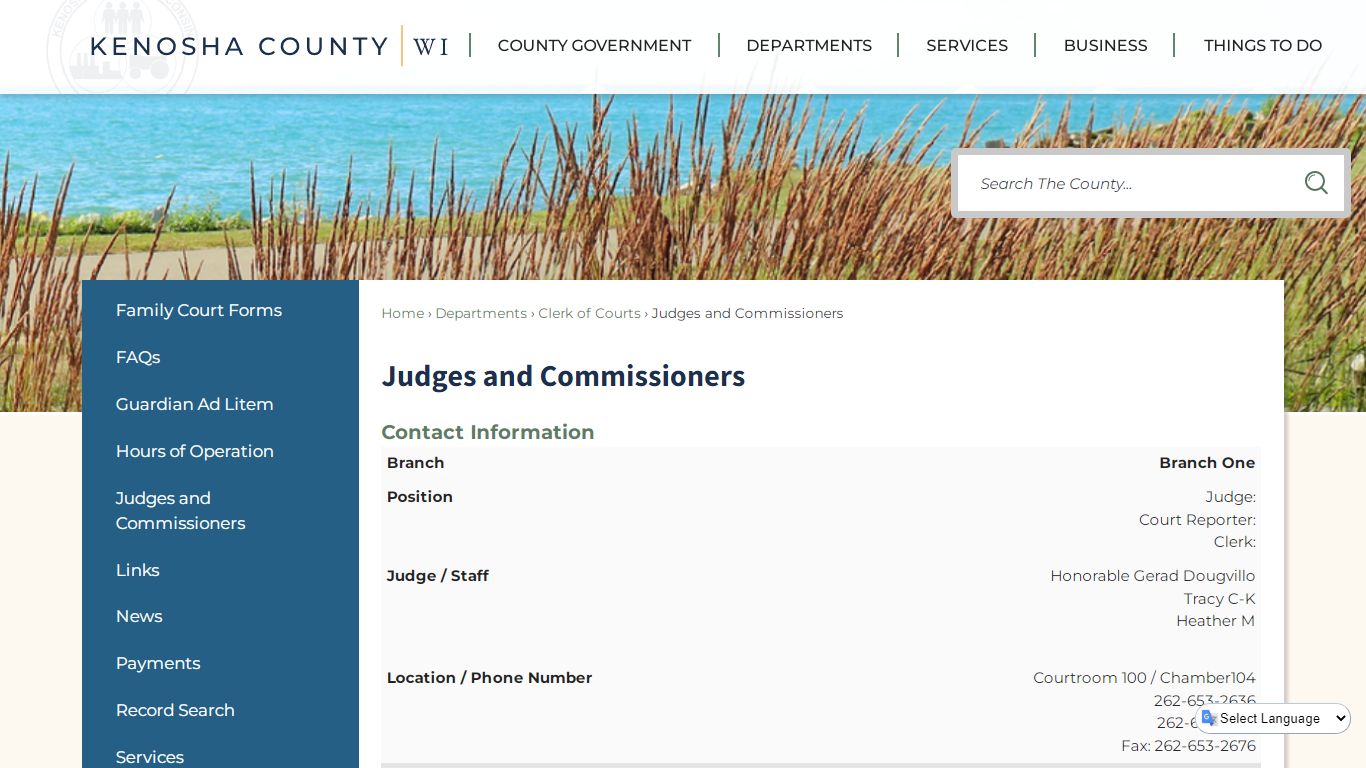 Judges and Commissioners | Kenosha County, WI - Official Website